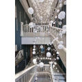 Classic Bubble Wedding Crystal White Globe Light Chandelier